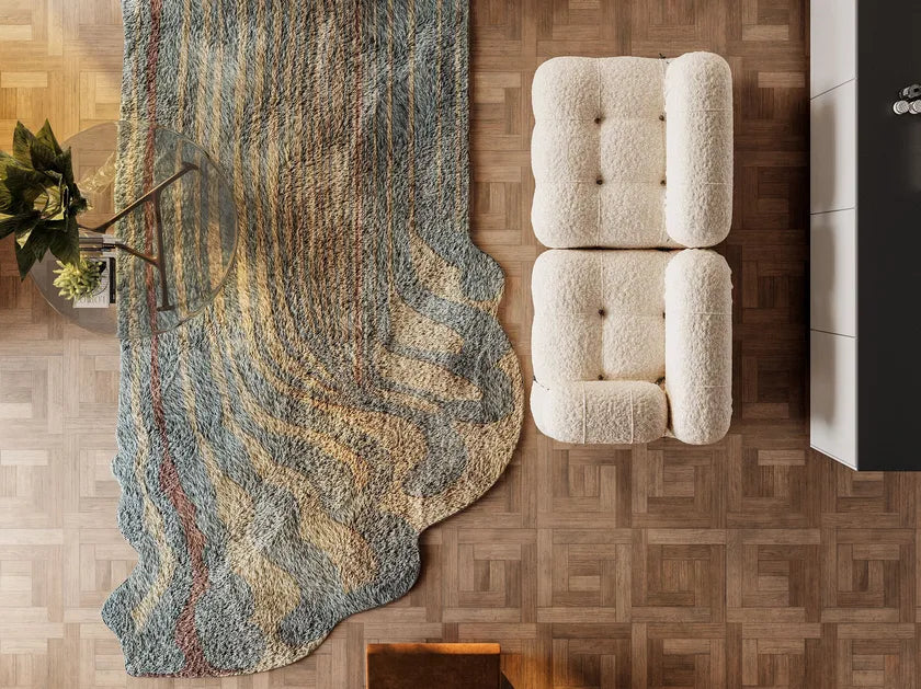“Rippled Strata” Rug by Artvikta Studio